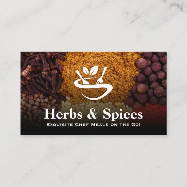 Restaurant Logo | Herbs Spices | Culinary Business Card (Front)