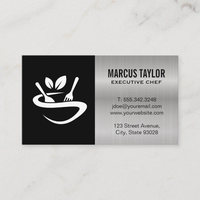 Restaurant Logo | Metallic Business Card (Front)