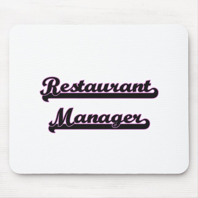 Restaurant Manager Classic Job Design Mouse Mat (Front)
