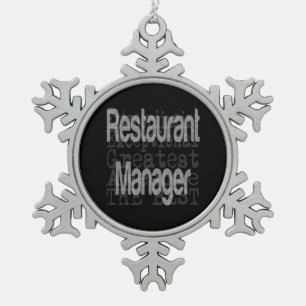 Restaurant Manager Extraordinaire Snowflake Pewter Christmas Ornament