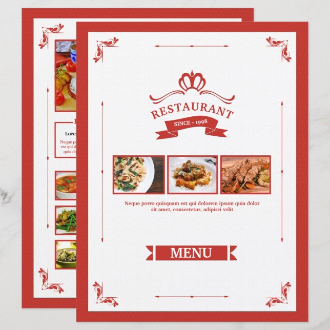 Restaurant Menu Flyer Template (Front/Back)