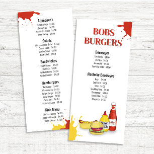 Restaurant Menu Hamburger Hot Dog
