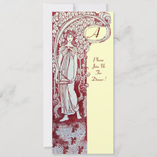 RESTAURANT MENU MONOGRAM Cream Brown Dinner,Brunch Invitation