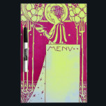 RESTAURANT MENU MONOGRAM, pink fuchsia yellow Dry Erase Board<br><div class="desc">Elegant invitation design created with a vintage rielaboration ,  easily customisable with your initials.</div>