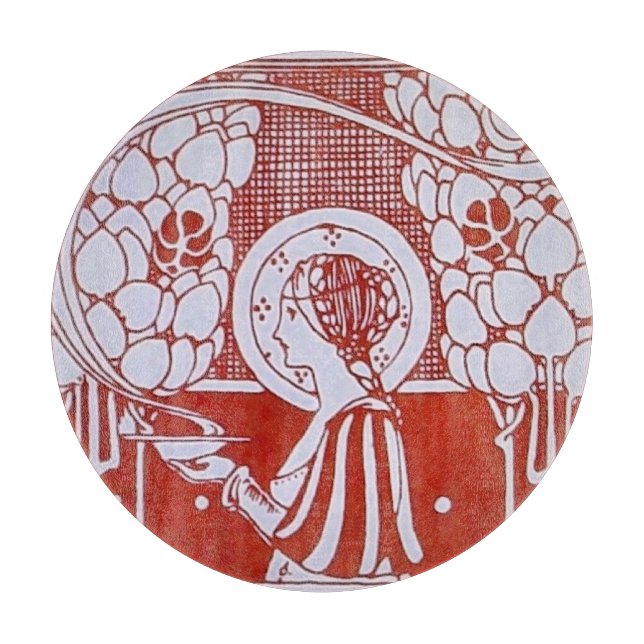 RESTAURANT MENU MONOGRAM Red White Dinner,Brunch Cutting Board (Front)