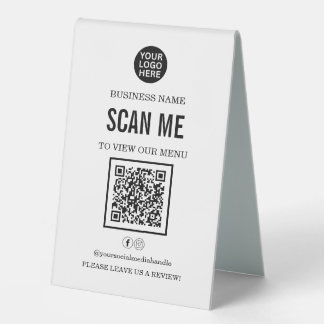 Restaurant Menu QR Code Business Logo 