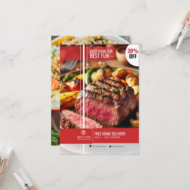 Restaurant Menu Table Tent Template (Front/Back In Situ)