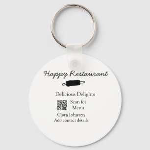 Restaurant name scan QR menu add contact details n Key Ring
