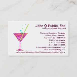 Restaurant Night Club Cocktail Glass Business Card