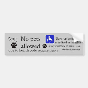 Restaurant no pets sign grey bumper sticker