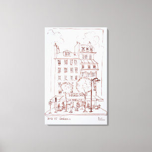 Restaurant on Boulevard   Saint-Germain, Paris Canvas Print