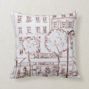 Restaurant on Boulevard Saint-Germain, Paris Cushion