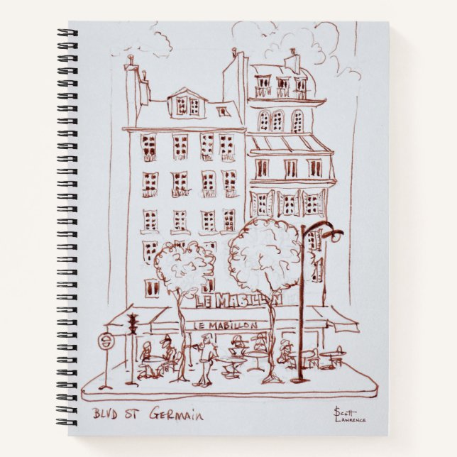 Restaurant on Boulevard | Saint-Germain, Paris Notebook (Front)
