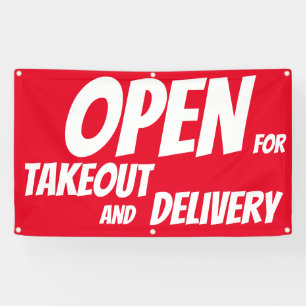 Restaurant OPEN for Takeout Delivery Sign Banner