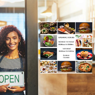 Restaurant Opening Hours Custom 10 Business Photo  Window Cling