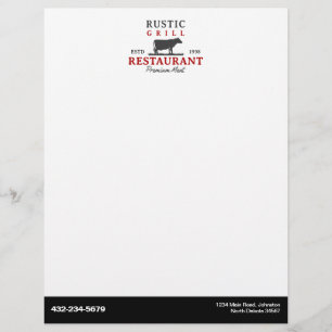 Restaurant or Any Other Business Custom Letterhead