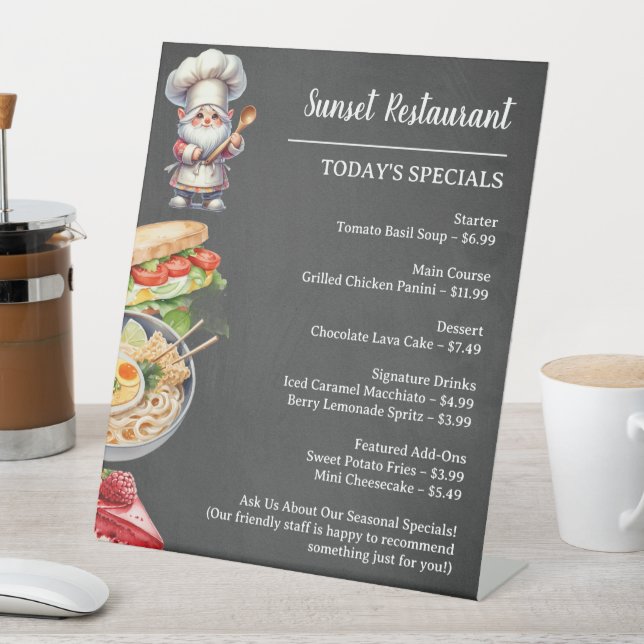 Restaurant or Cafe Menu Display Pedestal Sign (In SItu)