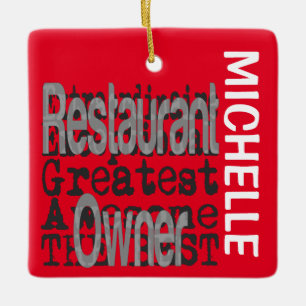 Restaurant Owner Extraordinaire CUSTOM Ceramic Ornament