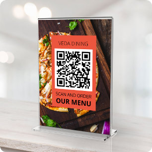 Restaurant Photo Scan Menu Order QR Code Card