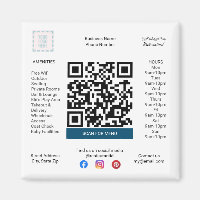 Restaurant & Pizza Shop Magnet with Menu QR Code