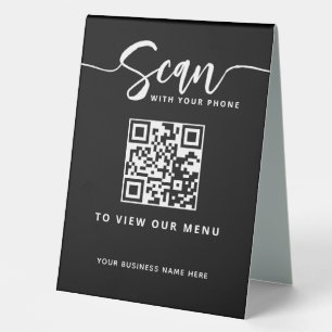 Restaurant QR Code Contactless Menu in Black