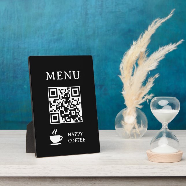 Restaurant QR Code Menu | 5" x 7" Plaque (Side)