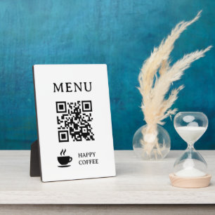 Restaurant QR Code Menu 5" x 7" Plaque