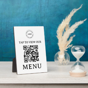 Restaurant QR Code Menu 5" x 7" Plaque