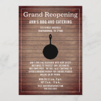 Restaurant Reopening Rustic Wood Skillet