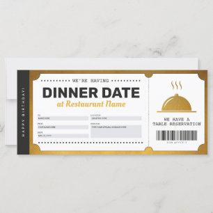 Restaurant Reservation Gold Voucher Certificate