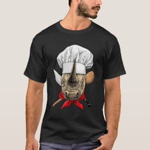 Restaurant Rhinoceros Chef Cook Kitchen Cooking R T-Shirt