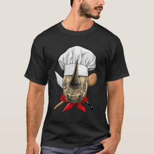 Restaurant Rhinoceros Chef Cook Kitchen Cooking  R T-Shirt