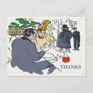 Restaurant Scene Thanks, Postcard