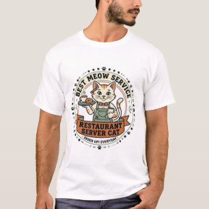 Restaurant Server Cat Restaurant Server Cat Vintag T-Shirt