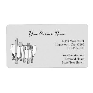 Restaurant Silverware Advertising Custom Labels