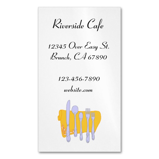 Restaurant Silverware Custom Magnetic Card (Front Vertical)