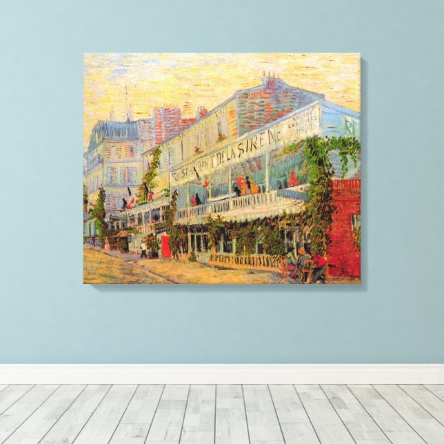 Restaurant Sirene, Asnières by Vincent van Gogh Canvas Print (Insitu(Wood Floor))