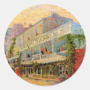 Restaurant Sirene, Asnières by Vincent van Gogh Classic Round Sticker