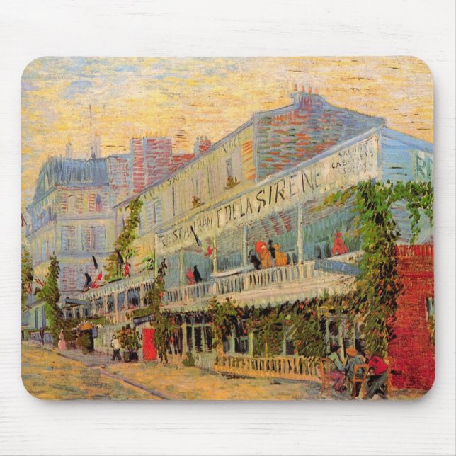 Restaurant Sirene, Asnières by Vincent van Gogh Mouse Mat (Front)