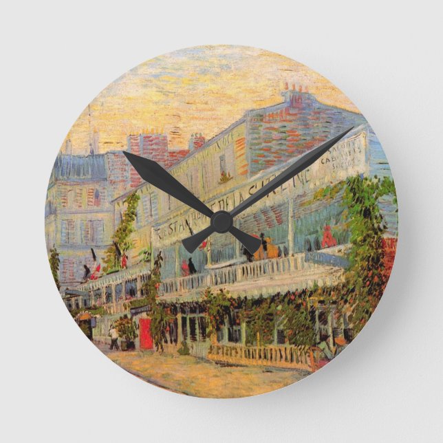 Restaurant Sirene, Asnières by Vincent van Gogh Round Clock (Front)