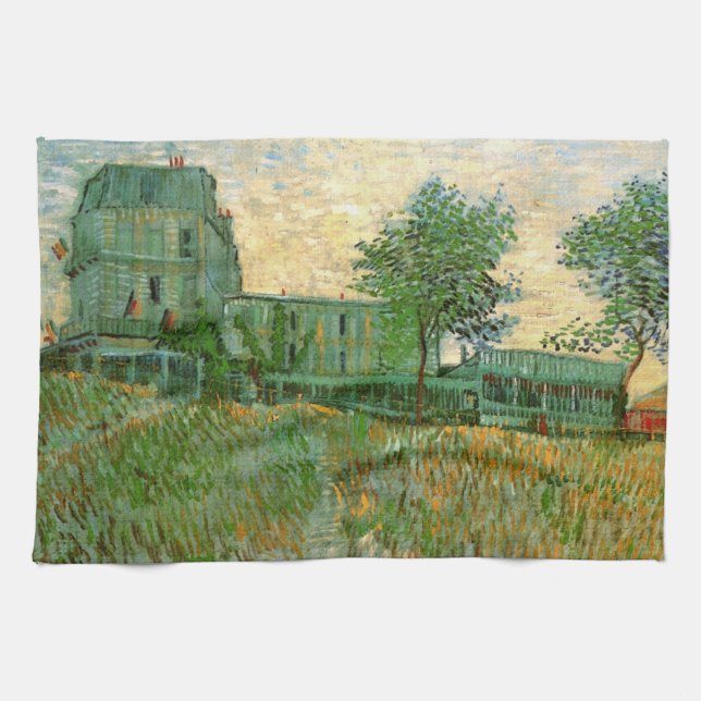 Restaurant Sirene, Asnières by Vincent van Gogh Tea Towel (Horizontal)
