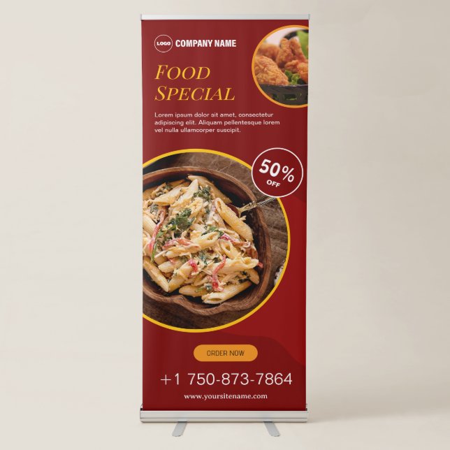 Restaurant Special Vertical Retractable Banner (Front)