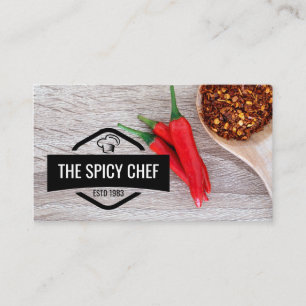 Restaurant   Spicy Chilli Peppers and Flakes Business Card