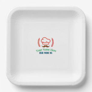 Restaurant T-Shirt with Customised Logo Paper Plate