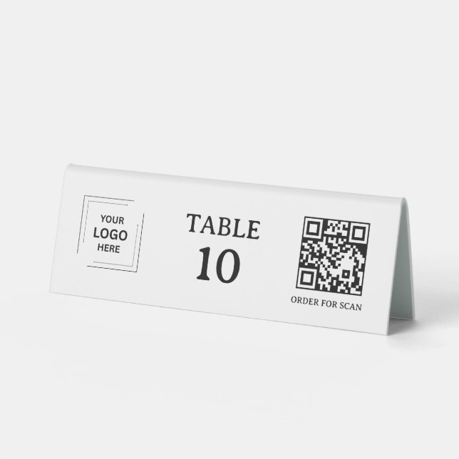 Restaurant Table Number QR Code Scan to Order Tent (Front)