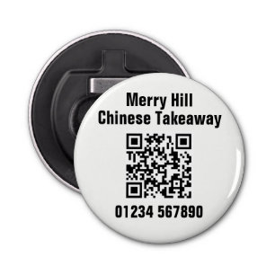 Restaurant Takeaway Online Menu QR Code Bottle Opener