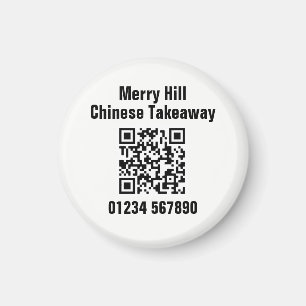 Restaurant Takeaway Online Menu QR Code Magnet