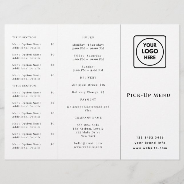 Restaurant Takeout Logo | Custom Catering Branding (Front)