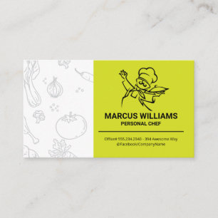 Restaurant Utensils Chef Serving Food Business Card
