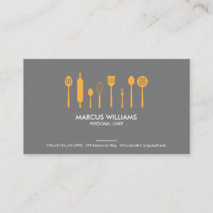 Restaurant Utensils Executive Chef Business Card